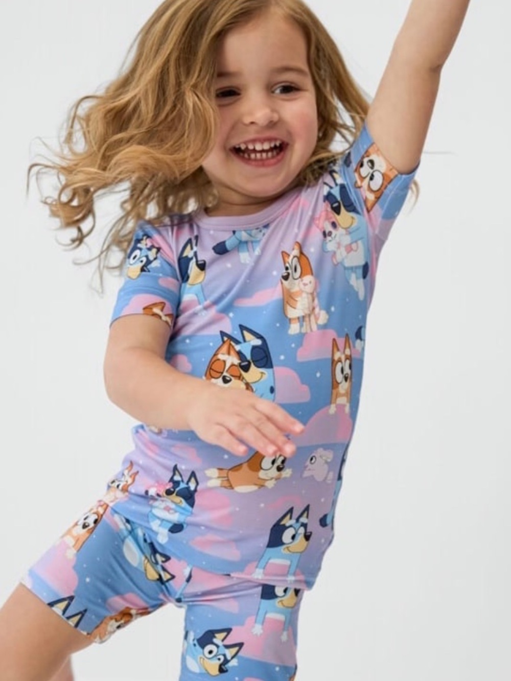 NEW Little Sleepies BLUEY sleepytime purple shorts set